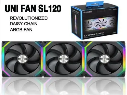 Lian Li Uni Fan Sl120 3 Pack Negro Con Controlador Ventilador Led 120Mm Para Carcasa