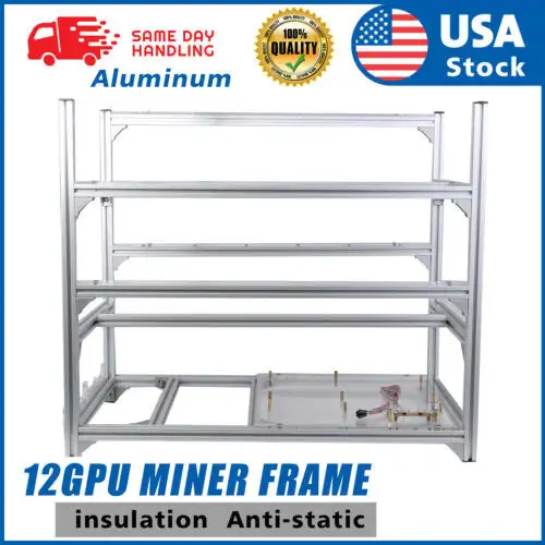 Us 12Gpu Bergbau Rig Frame Ausrüstung Aluminium stapelbar für Bergbau