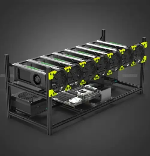 Veddha 8-12 Gpu Miner Case Aluminum Stackable Mining Case Rig Air Frame