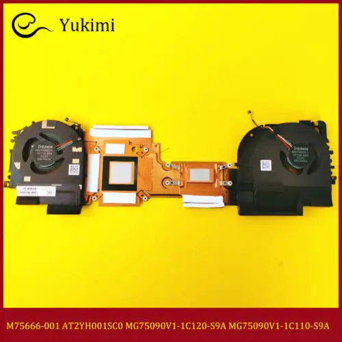 M75666-001 At2Yh001Sc0 For Hp Zbook Fury 17 G8 Cpu Graphics Heatsink Cooling Fan