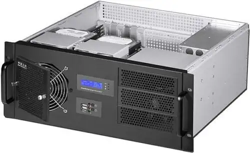 4U (Lcd)(3X5.25"O+9Xhdds Bay) Rackmount (D:14.96" Case) (Redundant P S Ok )