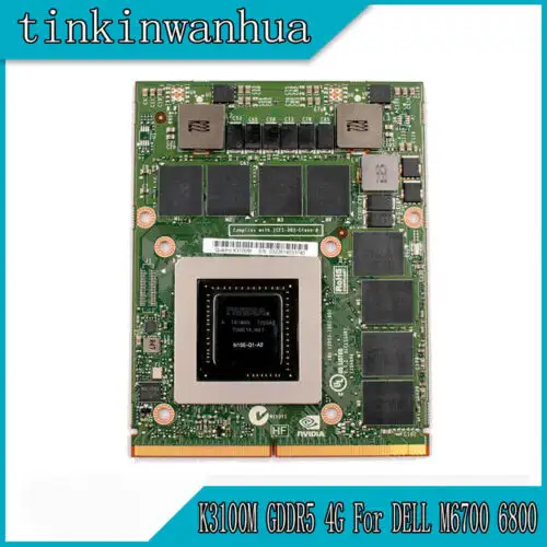 For Dell M6700 6800 & Hp Zbook 17 G3/G4 Graphics Card Quadro K3100M Gddr5 4G Mxm