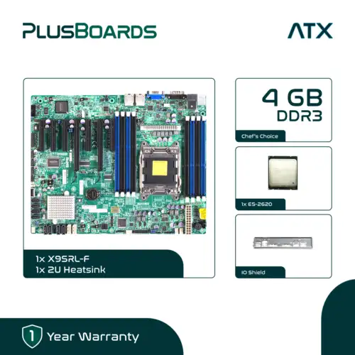 Supermicro X9Srl-F Atx Lga2011 Motherboard E5-2620 4Gb Ram 2Uhs Io Shield