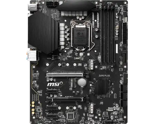 Msi Z490 Plus Motherboard Intel Z490 Lga 1200 Ddr4 Atx Core Usb 3.2 M.2 Hdmi Dp