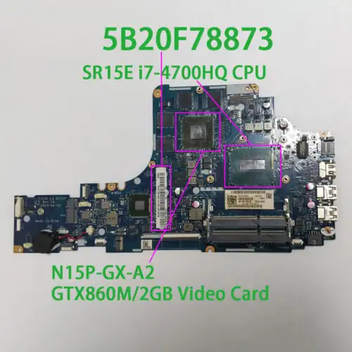 5B20F78873 For Lenovo Y50-70 W I7-4700Hq Gtx860M/2Gb Graphics Laptop Motherboard