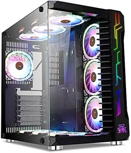 Szskying Atx Pc Case With 10Pcs Argb Fans Control Remote Computer Game