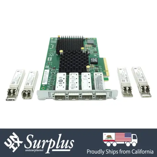 Hp 3Par N9Z18A Quad Port 2 16Gbe Fc 2X 10Gbe Sfp+ Nic Adapter Pcie W/ 4X Optics
