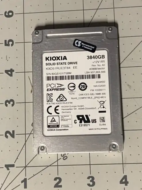 Kioxia Kxd51Rue3T84 Ssd 3840Gb Internal 2.5" Express 3.0 X4 (Nvme)