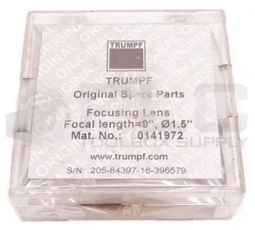New Trumpf 0141972 Focusing Lens Focal Length=9" √ò1.5"