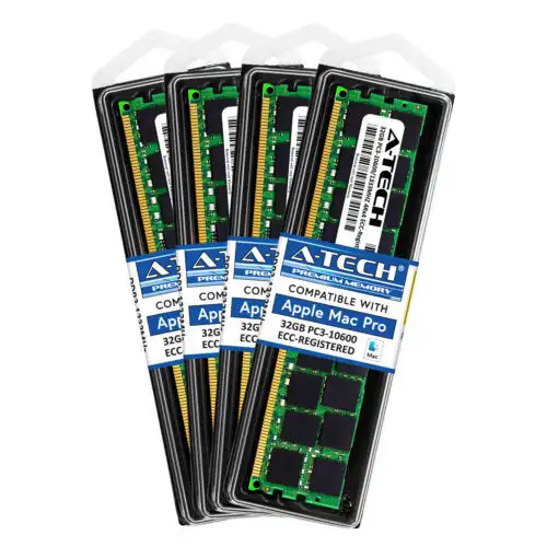 128Gb Kit 4X 32Gb Pc3-10600 1333 A1481 Ecc Registered Apple Mac Pro Mac Pro Memory Ram