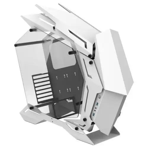 Mech Warrior Computer Game Chassis Atx Argb Aluminum-Magnesium Alloy Case White
