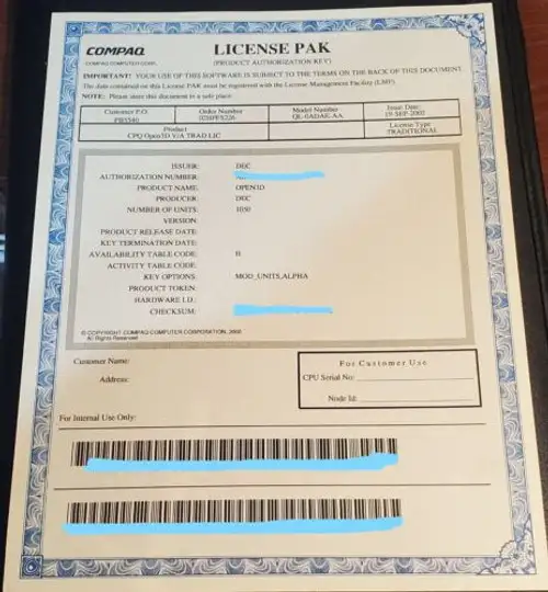 Compaq Ql-0Adae-Aa Cpq 3D V/A Trad License 3D