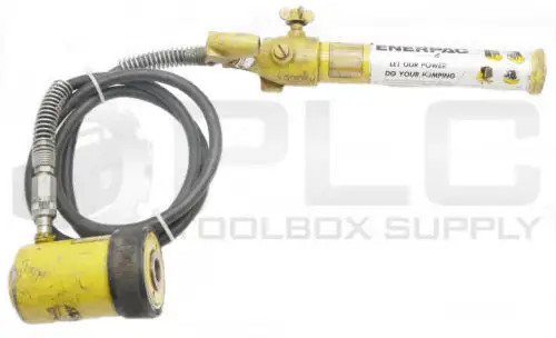 Enerpac P-14 Hydraulic Hand Pump W/ Rch-121 Hydraulic Cylinder & Hose Read