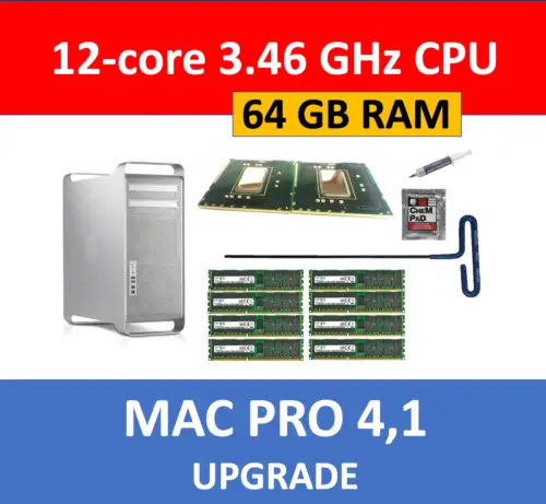 12 Core X5690 3.46Hz Cpu + 64Gb 1333Mhz Memory Apple Mac Pro 4 1 5 1 Delidded