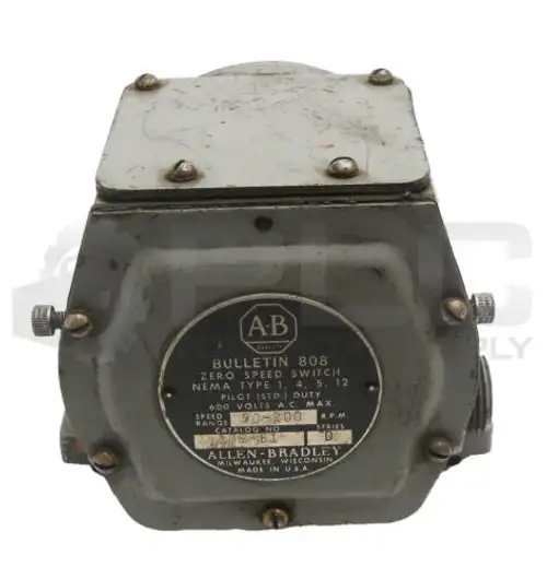 Allen Bradley 808-E1 /D Zero Speed Switch 600Vac 50-200Rpm