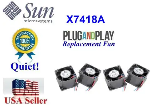 Lot 4X Quiet Version Replacement Fans For Sun Fire X7418A V210 V125