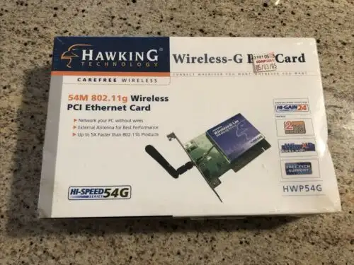 Sealed Boxed Hawking Technology G Wireless G-Pci Ethernet Card Hwp54G