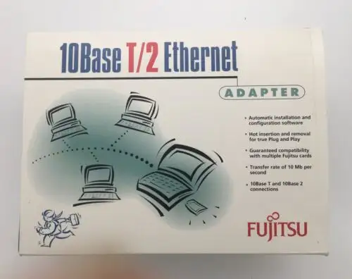 Fujitsu 10Base T/2 Ethernet Pcmcia Adapter Model Tm1101 Rare