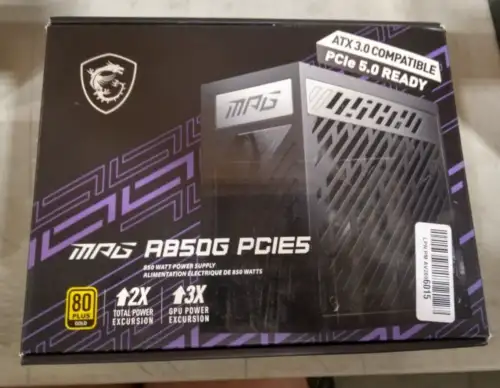 Msi Mpg A850G Pcie 5 850W 80Plus Gold Atx Power Supply Mpga850Gpcie5
