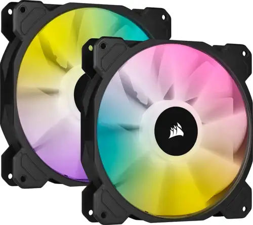 Icue Sp140 Rgb Elite Performance 140Mm Pwm Dual Fan Kit With Lighting Node Core