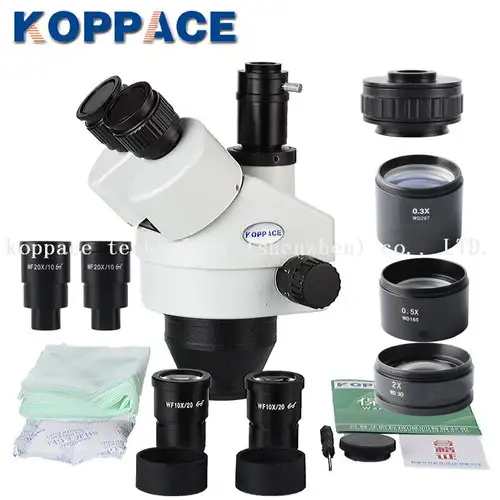 KOPPACE 2.1X-180X 21MP Full HD 1080P 60FPS HDMI Industry Microscope 0.7X-4.5X Zoom Objective Trinocular Stereo Microscope