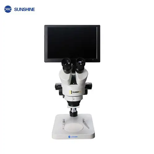 SUNSHINE set 10.1 inch SZM45T-B1-1600S HDMI 1600W megapixel camera with trinocular zoom microscope for mobile phone repair