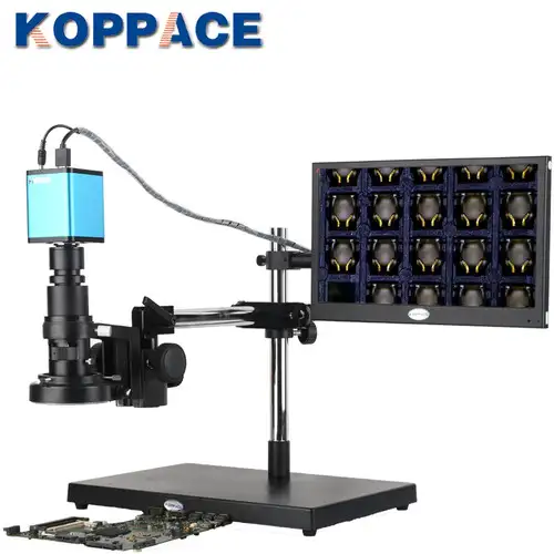 KOPPACE 15X-100X HDMI HD Autofocus Industrial Microscope Universal Bracket Support Photo and Video Autofocus Video Microscope