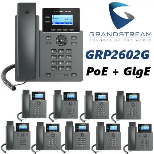 10 Grandstream Grp2602G 2-Leitung 4 Sip Konten Büro Telefon Poe Gigabit Ethernet