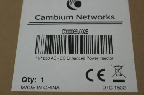 Cambium Networks Ptp 650 Ac+Dc Enhanced Power Injector Pn C000065L002B