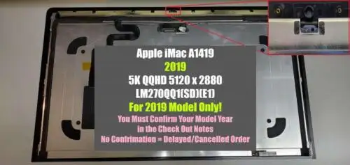 New Apple Imac Retina A2115 27" Lcd Screen 2019 Lm270Qq1 Replacement