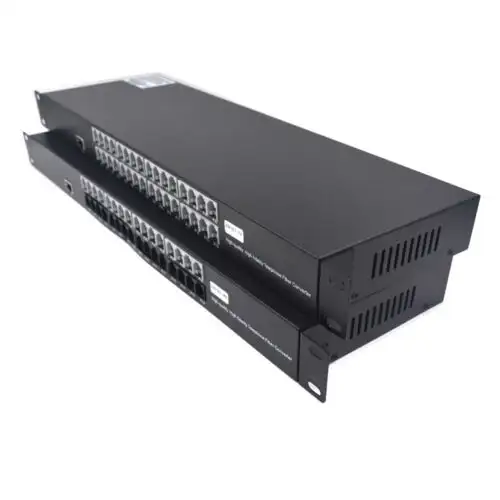 32 Pcm Voice Telephone Extenders Tel Over Fiber Optic 20Km With Ethernet Sc