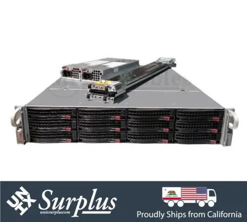 Trunas Server 2U 12 Bay Supermicro X10Dru-I+ 2X E5-2676 V3 128Gb Ram 2X Psu
