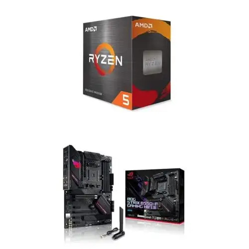 Amd Ryzen 5 5600X 6-Core 12-Thread Unlocked Desktop Processor & Asus Rog Stri