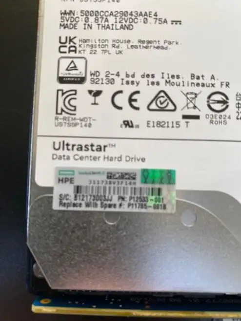 P11785-001 Hp Msa2 14-Tb 12G 7.2K 3.5 Dp 512E Sas Hard Drive
