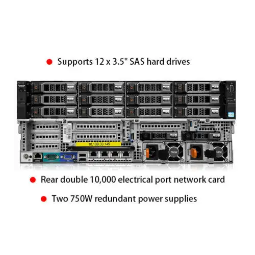 Dell R730X 2U Rackmount 2.6G2690V3 2 32G 2T2 Dual 100 Trillion Light Port 750W
