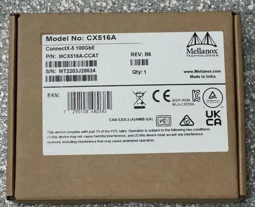 Mellanox Cx516A-Ccat Connectx-5 100Gbe Mcx516A-Ccat Dual-Port Nic