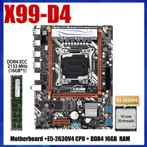 X99-D4 Motherboard Combo Kit With E5 2630V4 Cpu & Ddr4 16Gb 2133Mhz Ecc Reg Ram