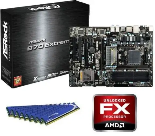 Amd Fx-6200 Six Core X6 Cpu 970 Scheda madre 8Gb Ddr3 Memory Ram Bundle Combo Kit