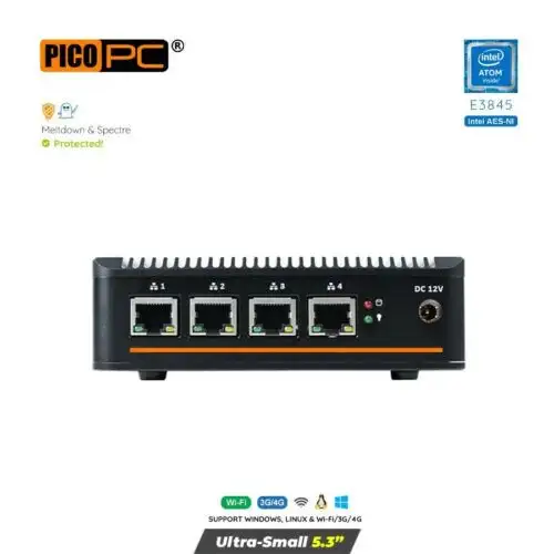 Intel Atom¬Æ E3845 4 Lan 3G/4G Hd Fanless Firewall Aes-Ni Networking Sd-Wan