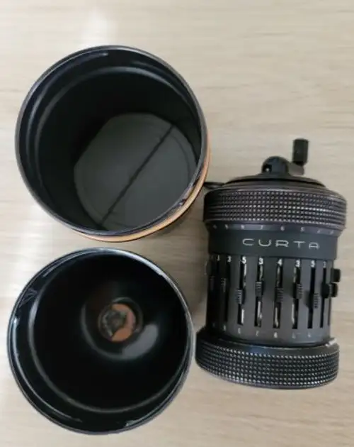 1955 Curta Mechanical Calculator Type Ii # 506761 With Metal Case - Very Good
