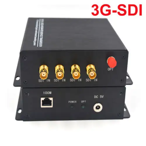 4 Port 3G-Sdi Ethernet Over Fiber Optic Extender Uncompressed Boardcast Quality