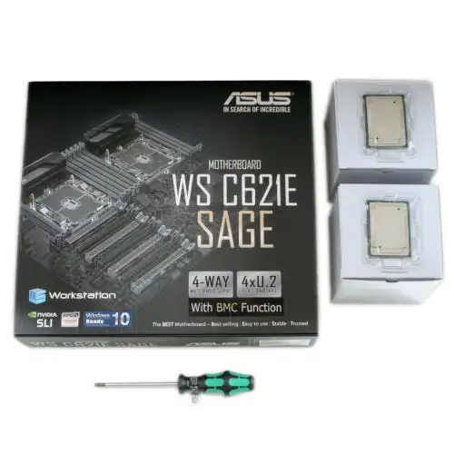 Diy Hpc Asus Ws C621E Sage + Dual 28-Core Xeon Platinum P-8136 Cpu W/ Heatsinks