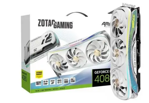 Zotac Geforce Rtx 4080-16Gb Amp Extreme Airo Bluish White Gddr6X Graphics Card