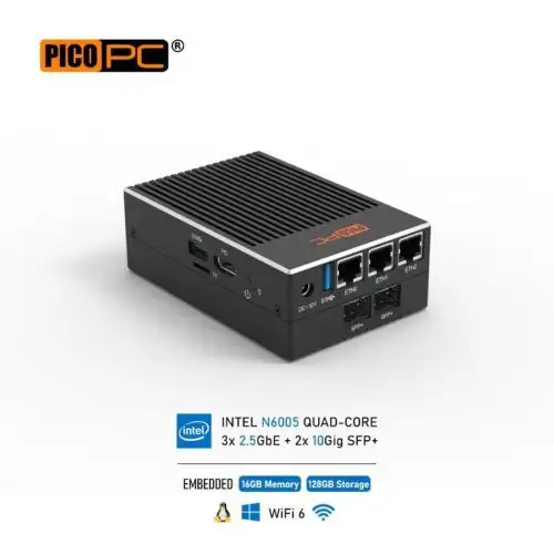 Mini Pc Firewall Router 3 Lan 2.5Gbe 10Gig Sfp+ 16Gb Ram 128Gb Storage Wifi 6