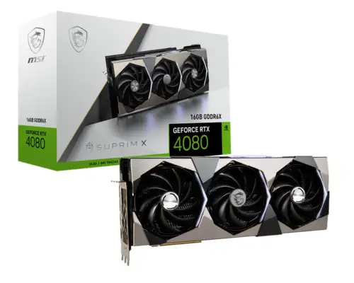 Msi Geforce Rtx 4080 16Gb Suprim X Graphics Card Gddr6X 256 Bit 7680X 4320
