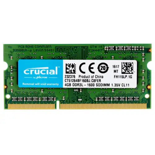 200Pcs Crucial 4Gb Ddr3L 1600Mhz Pc3L-12800 1.35V Sodimm Memory Ct51264Bf160Bj