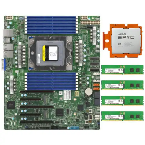 64G Sk Hynix (16Gb 4) 1Rx8 Pc5-4800 Supermicro H13Ssl-N Amd Epyc Genoa 9334 Qs
