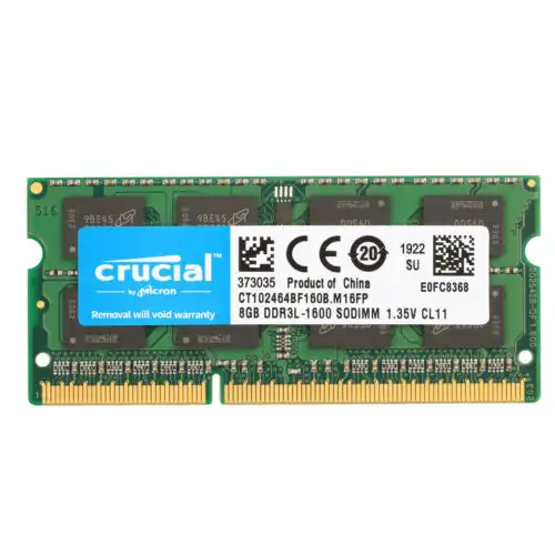 200Pcs Lot Crucial 8Gb Ddr3-1600Mhz Pc3-12800 2Rx8 Sodimm Memory Ct102464Bf160B