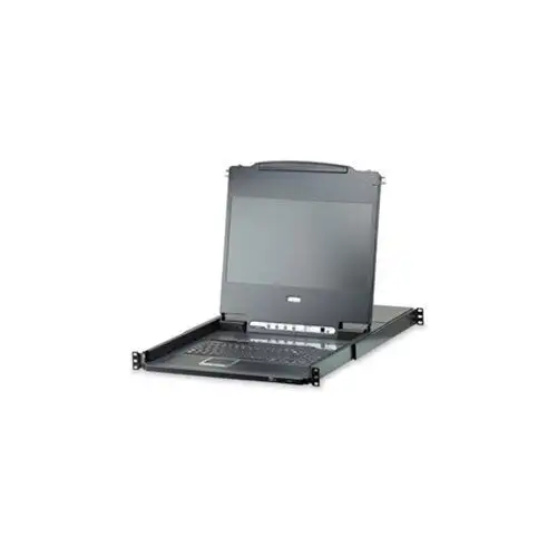 Switch Kvm Aten Cl6708Mw a guida singola a 8 porte Dvi Fhd Lcd con montaggio a rack standard