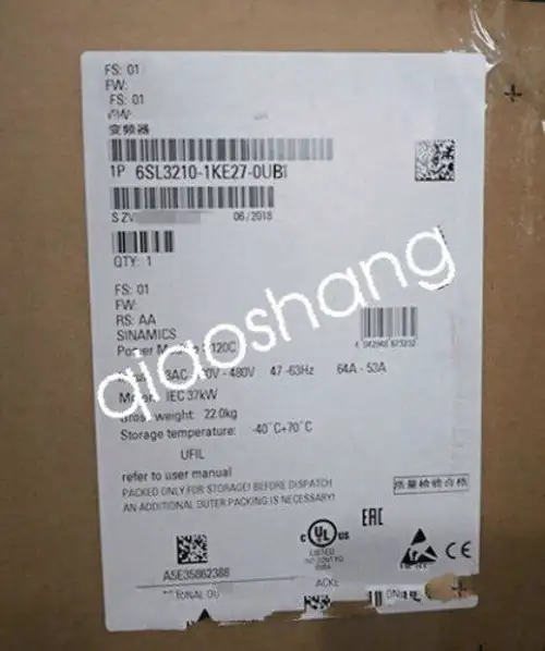 Siemens 6Sl3210-1Ke27-0Ub1 Inverter Brand Fedex / Dhl